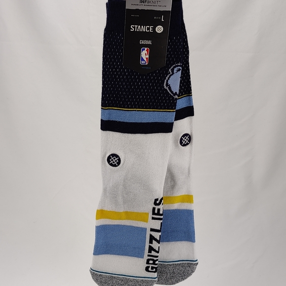 NWT Stance x NBA Memphis GRIZZLIES SHORTCUT 2 Crew Socks Size L 9-13 - Picture 5 of 12